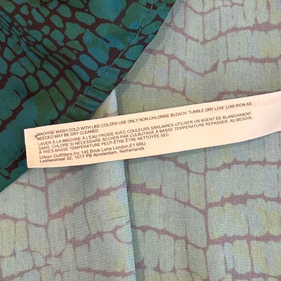 Free People Intimately Meant to Be Printed Green Satin Slip Dress Sm - Picture 6 of 10